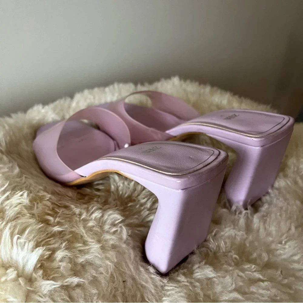 Zara Purple Jelly Vinyl Chunky  Barbie Heels - Picture 7 of 8